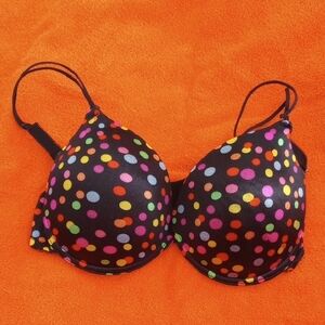 Black polka dot bra 38D